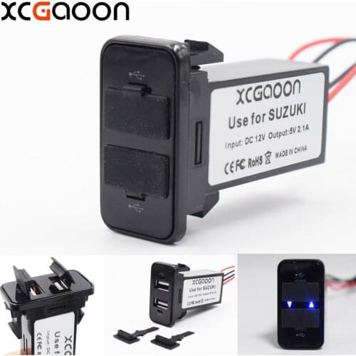 XCGaoon Special 5V 2.1A 2 USB Interface Socket Car Charger for SUZUKI, DC-DC Power Inverter Converter, Can Charge iPhone Mobile