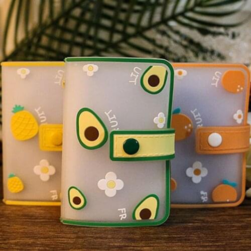 Kawaii 20 Bits Card Case For Girls Ultra-thin Business Card Holder Women Credit Passport Card Bag Cute Mini Card Storage Pouch