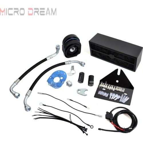Black Reefer Oil Cooler Fan Motorcycle Cooling System Kits For Harley Dyna Low Rider Super Wide Glide FXD FXDB 1993-2017
