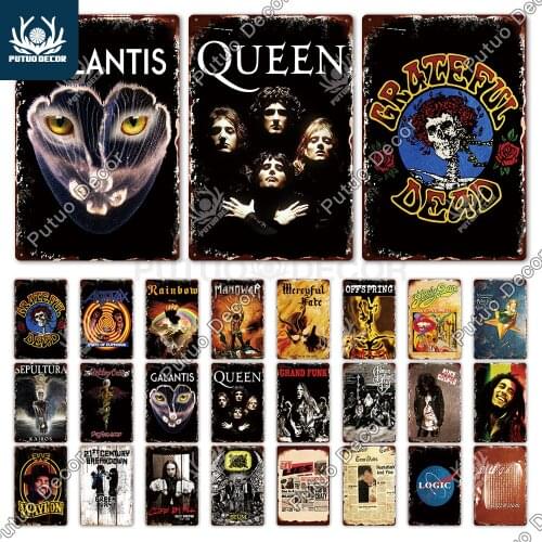 Putuo Decor Rock Band Metal Sign Metal Poster Tin Sign Plaque Metal Vintage Wall Plate Bar Pub Club Wall Decor Retro Home Decor