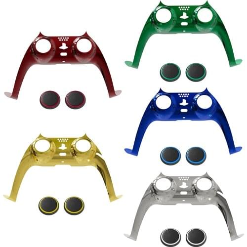 For DualSense Controller Faceplate Colored Face Plate Replacement with 2 Thumb Grips for PlayStation 5 PS5 Controller