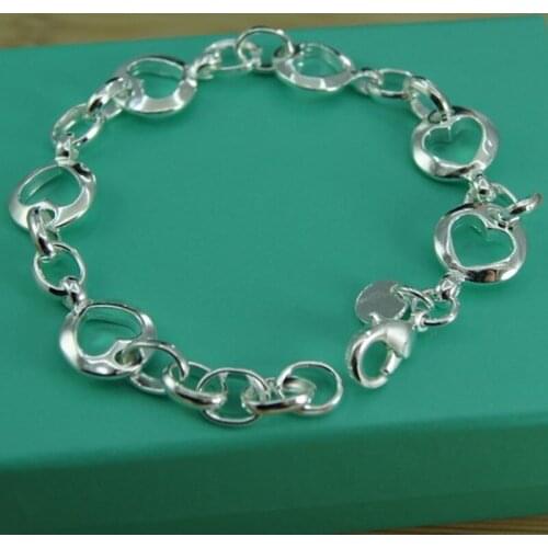 BABYLLNT Hot Selling 925 Silver Round Heart Bracelet Top Quality Fashion Jewelry For Women Wedding Engagement Gift