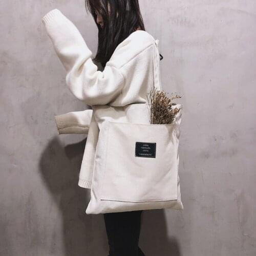 Canvas bag womens single shoulder bag handbag sen department small fresh shopping bag literary simple large capacity bag women