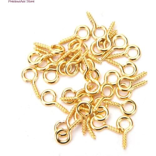 JETTINGBUY 8mm 10mm Small Sheep Eyes Nail Screw Gold/new For Beaded pendant Jewelry Findings Jewelry Accessories 100pcs
