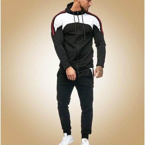 Men Spotrs Suit Two Pieces Set Mens Zipper Hoodie Jacket Sweatshirt + Pants Male Hoody Jogging Tracksuit Sportswear Outfit 5XL