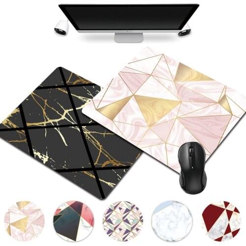 25x21cm Smooth Mousepad PU Leather Office Computer Mouse-pad Waterproof Anti-slip Geometry Pattern Series Gaming Mouse Mat
