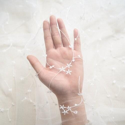 Beautiful Wedding Dress Lace Fabric One-piece Cloth Soft Mesh Embroidered Lace Fabric DIY Material Width 125cm 2meter