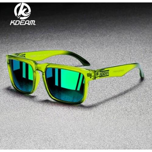 KDEAM Men Vintage Square Polarized Sunglasses Outdoor Travel Anti-UV Summer Sun Glasses Mirror Shades Male Driving Eyewear Men