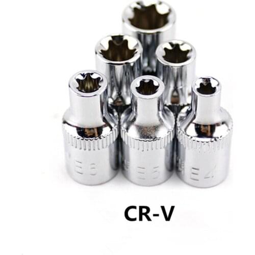 New 1/4 Inch(6.3mm) Torx Star Bit Female E Socket Set E4,E5, E6,E7, E8, E10