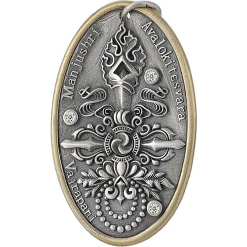 New s925 pure silver men pendant retro personality pendant for man Thai silver Buddhist pendant car decoration