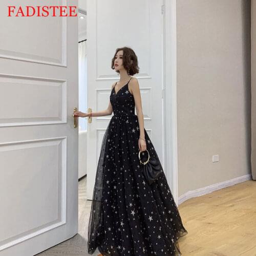 New Style Black Sexy V-neck Evening Dress Formal Prom Party Robe De Soiree Gown Luxury Frock Style Dress Party