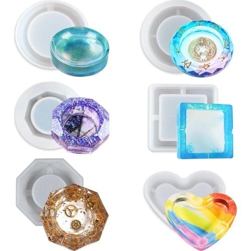 1pc Ashtray Craft Diy Transparent Uv Resin Epoxy Silicone Combination Molds For Diy Making Finding Accessories Jewelry