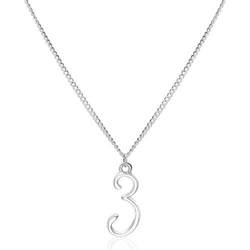 Gift Digital 3 Roman Arabic Numeral Sign time chain Necklace Numbers name symbol Logo Family Friend Birthday date Jewelry