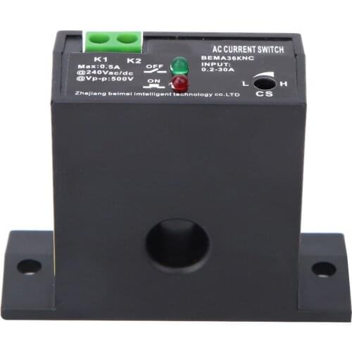Fireproof ABS Adjustable AC Sensing Switch 0.2~30A Self-Powered Sensing Switch for substation frequency control device