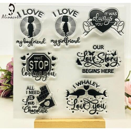 CLEAR STAMPS Our Love Story Scrapbooking Card Album Paper Craft Rubber Roller Transparent Silicon Clear Stamp