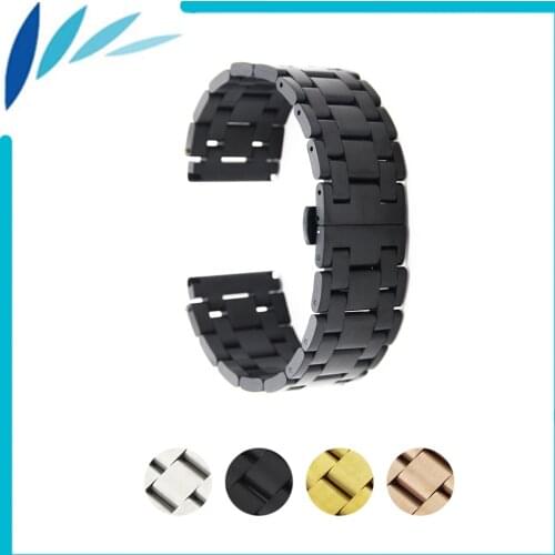 Stainless Steel Watch Band 26mm 28mm for Diesel Butterfly Clasp Strap Wrist Loop Belt Bracelet Silver + Spring Bar + Tool