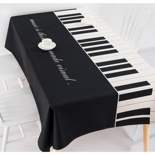 Piano pattern Nordic Thicken Tablecloth Cotton Linen Coffee Tablecloth Restaurant Party Outdoor Home Decoration Table Cloth
