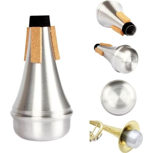 2Pcs Aluminum Practice Trumpet Straight Mute Silencer Musical Instrument Parts