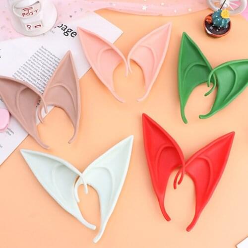 1Pair Elf Ears Halloween False Ears Cosplay Props Latex Soft Pointed Mysterious Fairy Ear Vampire Party Supplies Photo Props Hot