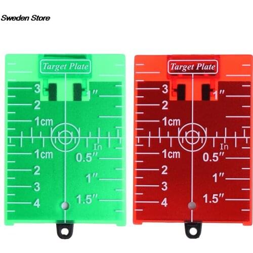 1PCS inch/cm Laser Target Card Plate For Green/Red Laser Level 11.5cmx7.4cm Suitable For Line Lasers Red,Green