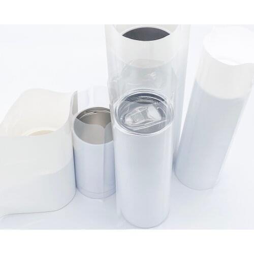 180*290mm White Heat Transfer Film Sublimation Shrink Film Sleeve for Skinny Tumblers or Mugs