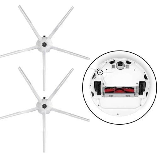 2Pcs Rubber Side Brush Soft Silicone For Roborock S5 S6 T6 E2 E35 Vacuum Cleaner Spare Parts cleaning brush Spazzole laterali