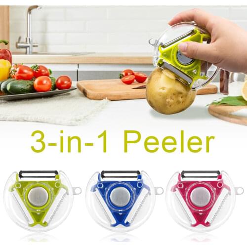 3 In 1 Multi Function Three Use Rotary Hanging Round Planer Peeler And Cutter Vegetable Slicer Kitchen Tools Kitchen Gadgets