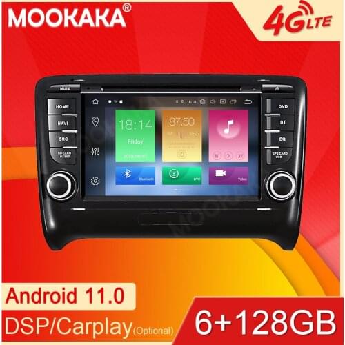 Android 11 6+128GB For AUDI TT 2006-2012 Car GPS Navigation Streaming Media Multimedia Player Head Unit Auto Radio Stereo