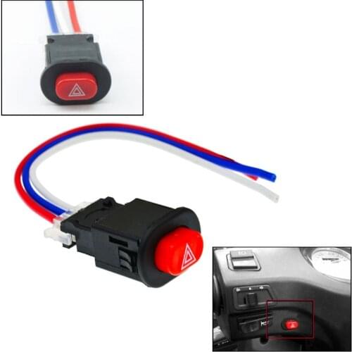 DIY Motorcycle Switch Hazard Light Switch Button Double Flash Warning Emergency Lamp Signal Flasher With 3 Wires Built-in Lock