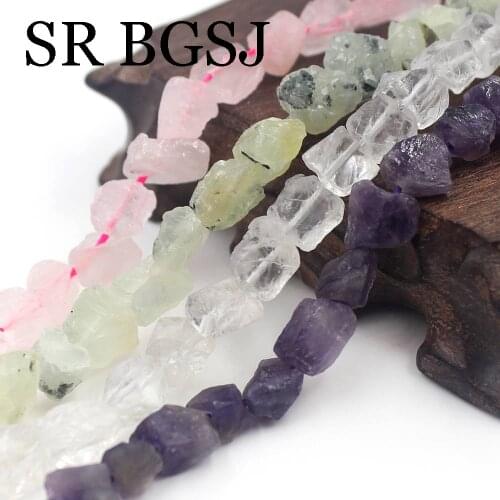Free Ship 8-10x10-12mm Freeform Irregular Gems Beads Genuine Natural Stone Spacer Beads Strand 15"