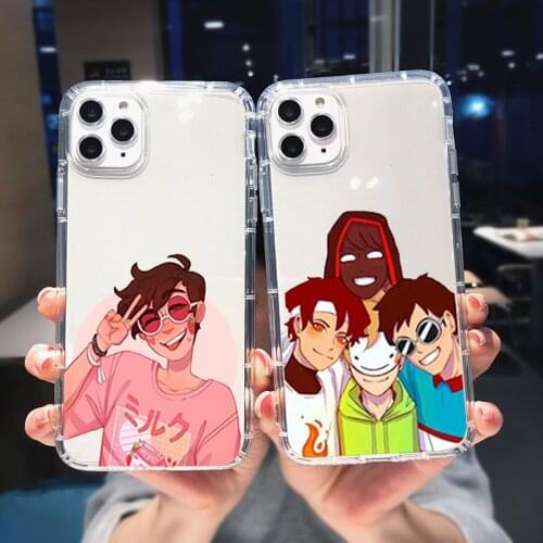 Dream Smp Phone Case Transparent Soft for Iphone 7 8 Se2020 6 6s11 12 Plus Mini X Xs Xr Pro Max Soft TPU Shockproof Cover Coque
