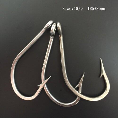 CN02 3pcs 18/0 Mustad Fish Hook Stainless Steel Fishing Hook Large Jigging Fishing Hook Big Game Fishing Hook