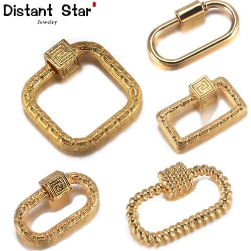 Distant Simple Relief Design DIY Jewelry Gold Spiral Bolt Screw Clasps For Women Handmade Carabiner Hand Making Accessories