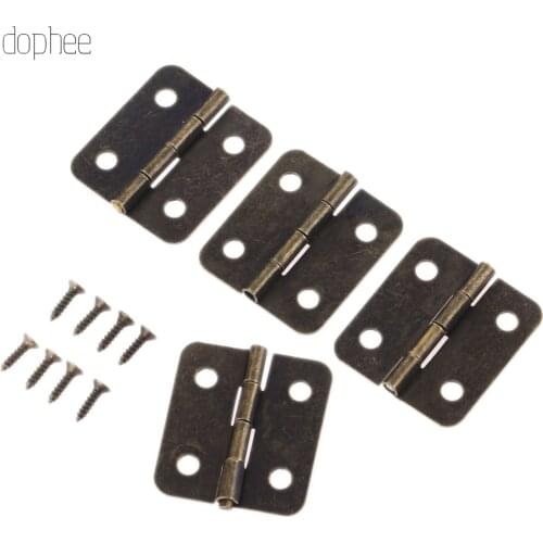 Dophee 10/12/20pcs 2 sizes Antique Bronze Hinges Cabinet Door Decorative For Jewelry Storage Wooden Box Furniture Hardware