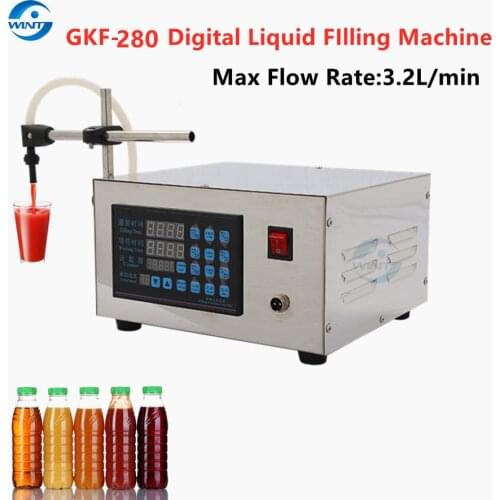 GFK-280 Semi-Automatic CNC Liquid Bottle Filling Machine 5-3500ml Digital Control Quantitative Milk Dispenser Pedal Filler