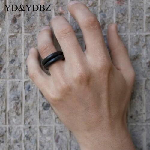 5Pcs Rings Rubber Spring Ring - Goth Street Style Jewelry Hose Black Vintage Handcrafted Rings Minimalist Fashion kpop Ring 2020
