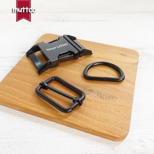 100sets/lot (metal buckle+adjust buckle+D ring/set) DIY Dog Collar supplies 3.0cm environmental engraved buckle 4 colors