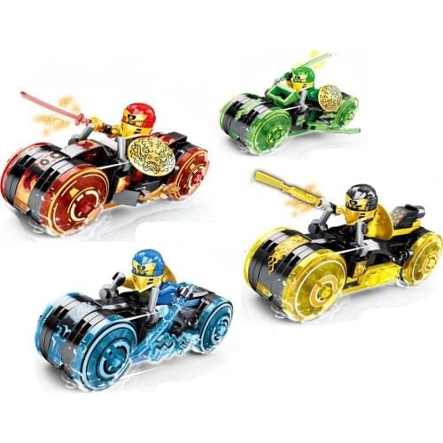 4 Types Ninja Motor Motorbike Model Figures Building Blocks Kids Toys Bricks Compatible LegoingNinja Gift for Children Boys