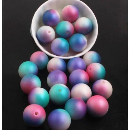 Kwoi Vita Acrylic Colorful Imitation Pearl Mermaid Rainbow Beads For fashion jewelry Necklace Making 12mm 20mm
