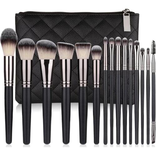 15pcs Makeup Brush Set soft synthetic hair Eye Shadow Foundation Blush Brow Contour Professional Makeup Brushes with bag