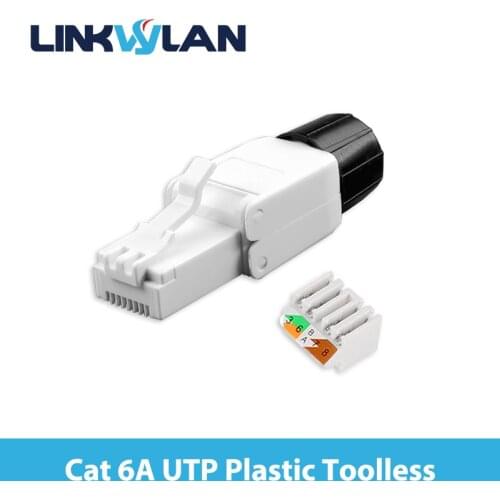 RJ45 UTP Unshield Field Connector Termination Field Plug Toolless Modular Plug for 6A/6/5e 23/24 AWG Network LAN Cables