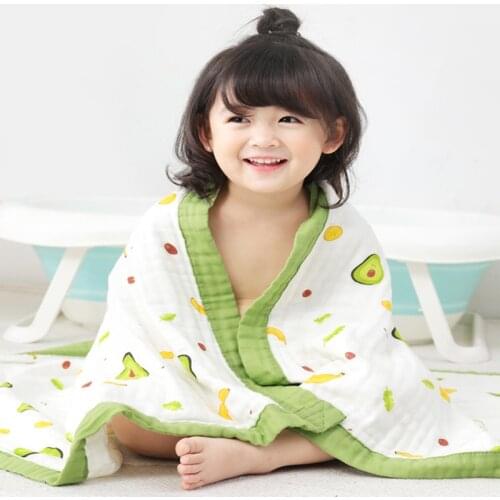 6 layers 110X110CM Muslin Blanket 100%Cotton Baby Swaddle Soft Newborn Blanket Bath Towel Gauze Infant Kids Wrap Sleepsack