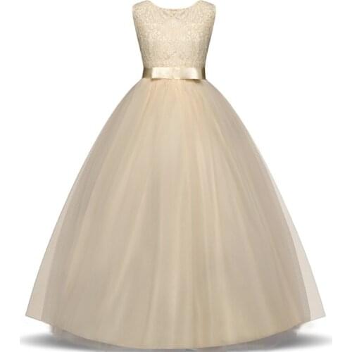 2021 New Kids Girls Wedding Flower Girl Dress Princess Party Pageant Formal Dress Sleeveless Dress 14 Year Wear vestido infantil