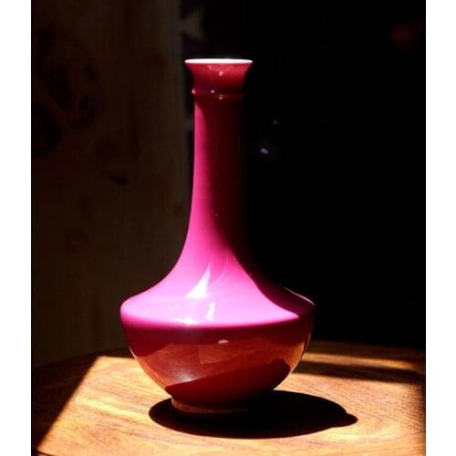 Rose Red Single Color Glaze Carmine Red Gas Bottle/Ceramic Vase/Home Furnishings