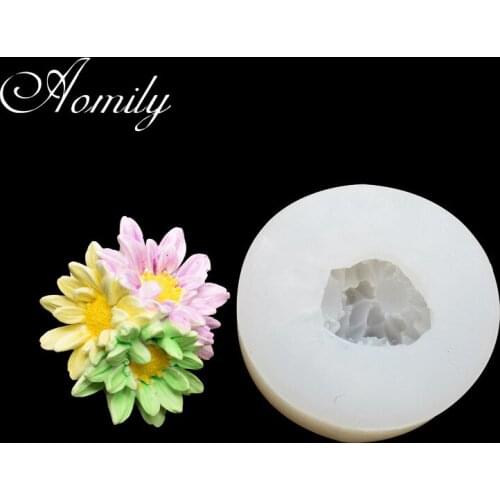Aomily Chrysanthemum Patten Cake Silicone Molds Fondant Cake Decorating Tools Chocolate Candy Mold Resin Clay Bakery Accessories