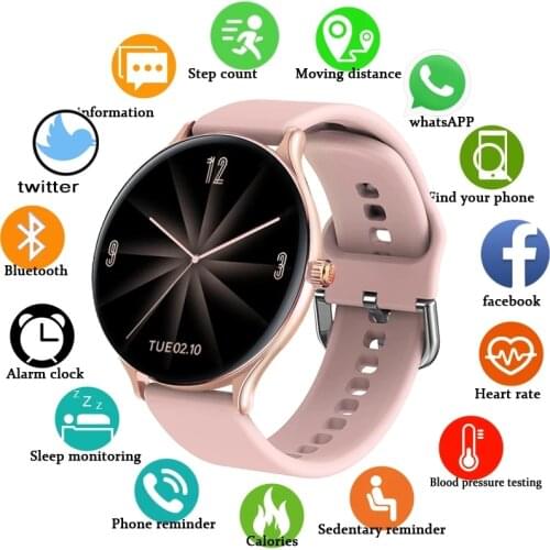 LIGE 2021 Full Touch Women smart watch Band for IOS Android Waterproof Bracelet Heart Rate Monitor Sleep Monitor Smartwatch Men