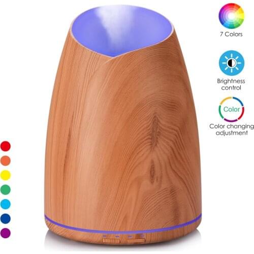 500ml Esseatial oil Diffuser Air Humidifier Wood Grain Color Changing LED Light Ultrasonic Cool Mist Aroma Difusor Humidificador