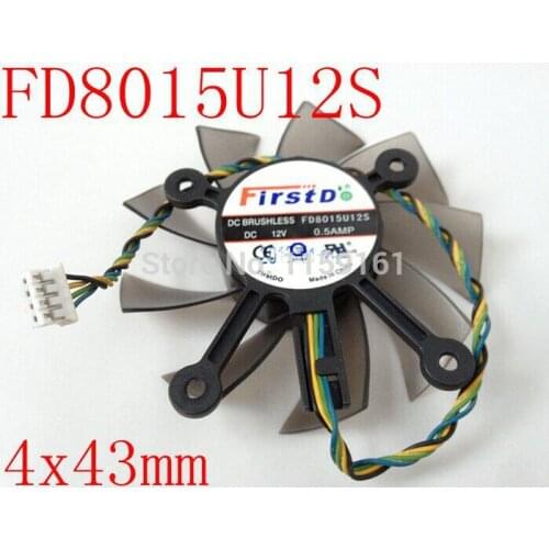 Free Shipping FD8015U12S 4pin 12V 0.5A 75mm 4X43mm for ASUS HD6770 Graphics card fan
