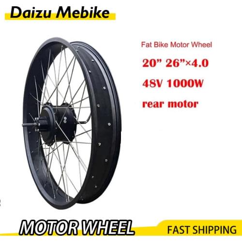 48V 1000W Hub Motor Rear Fat Tire 20"26" 4.0 Brushless Gear Hub Motor Electric bike kit 48v 1000W Controller LCD Ebike Parts