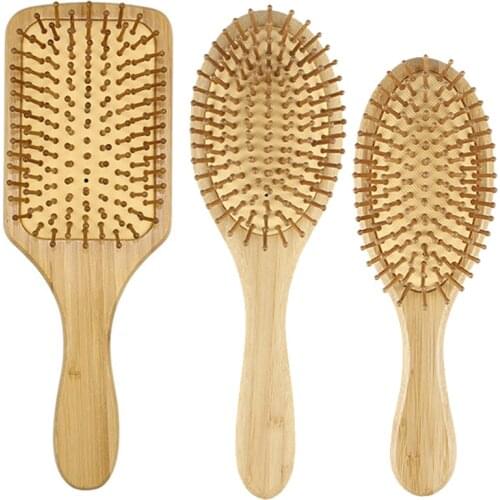 1PC Wood Comb Professional Healthy Paddle Cushion Hair Loss Massage Brush Hairbrush Comb Scalp Hair Care Healthy bamboo comb